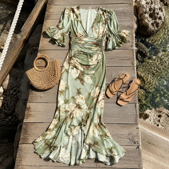 Brenda | Asymmetrical Long Satin Dress