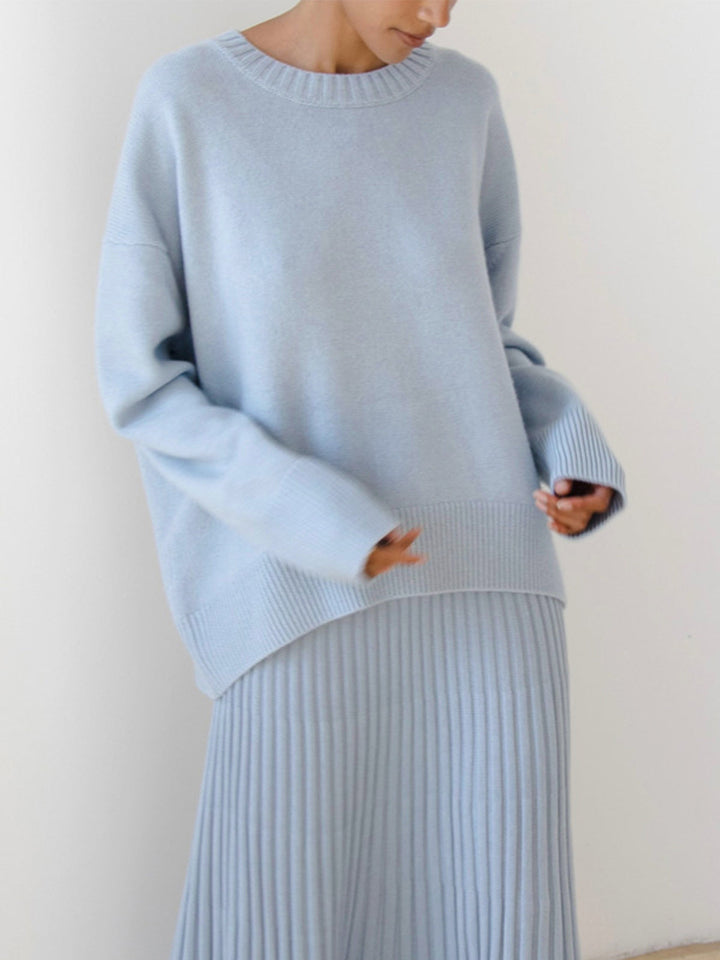 Oversized Crewneck Knit Sweater