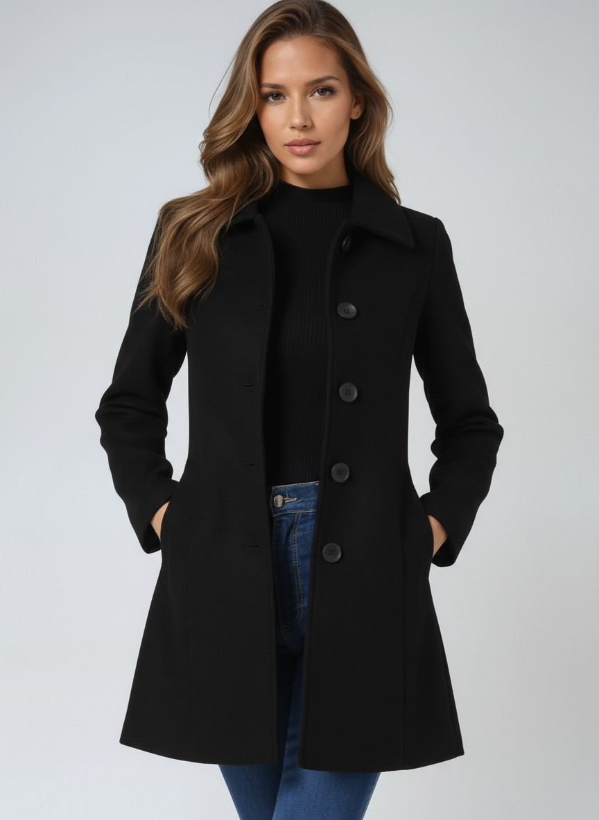 Women's Single Breasted Winter Trench Coat