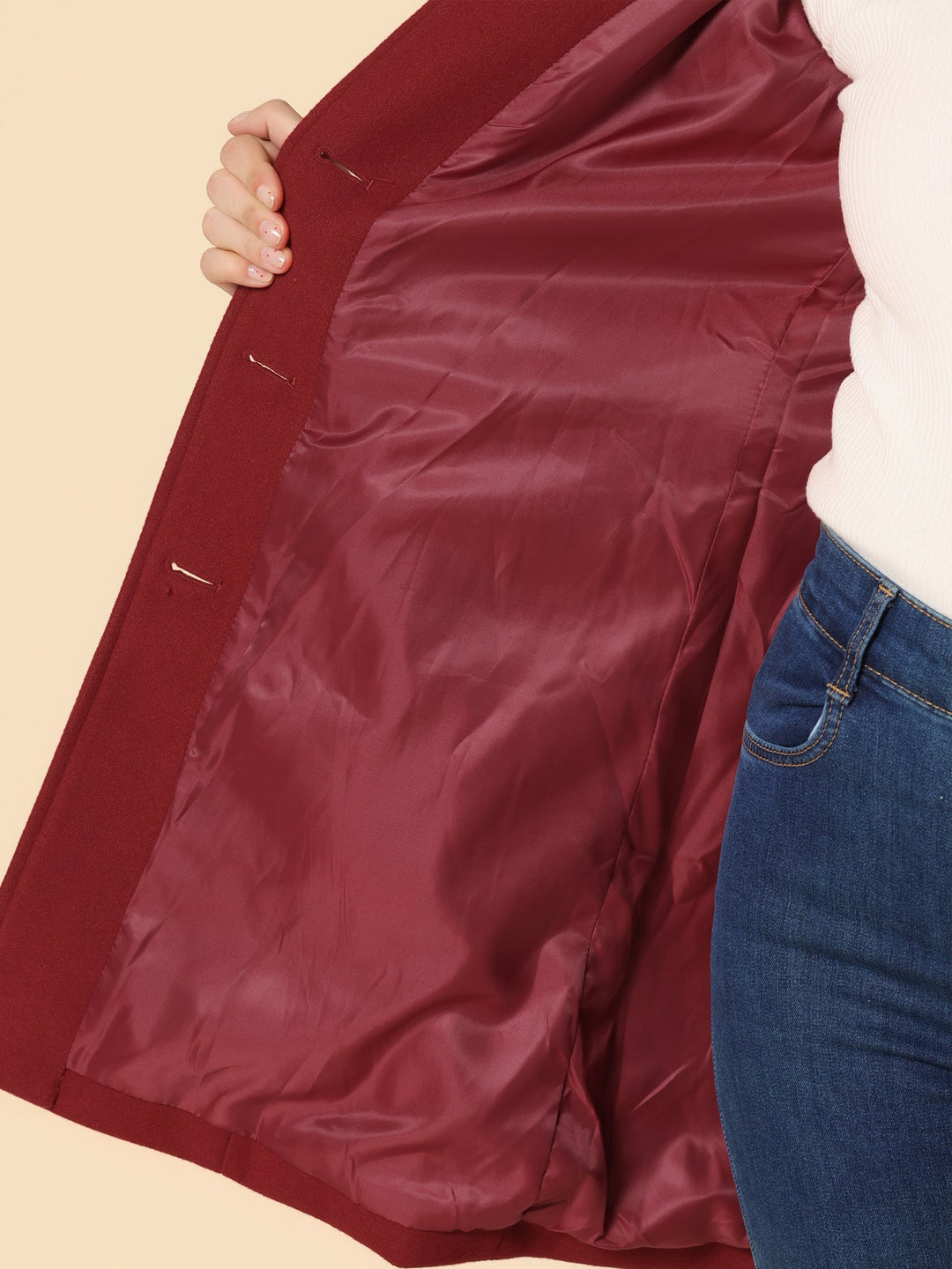 Women's Single Breasted Winter Trench Coat