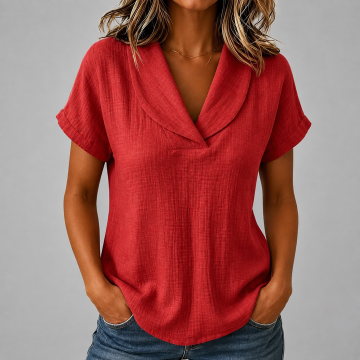 Corinne Cotton Linen Blouse