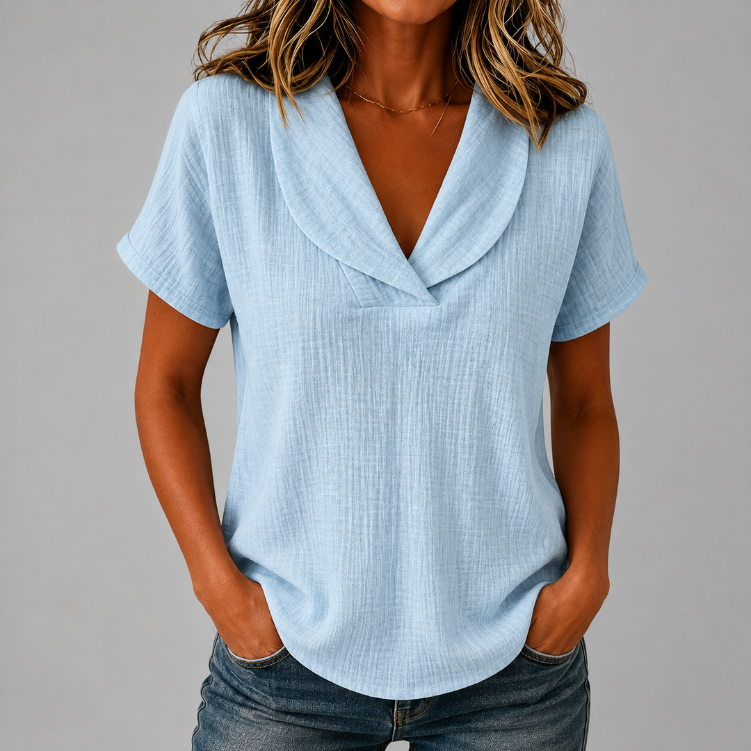 Corinne Cotton Linen Blouse