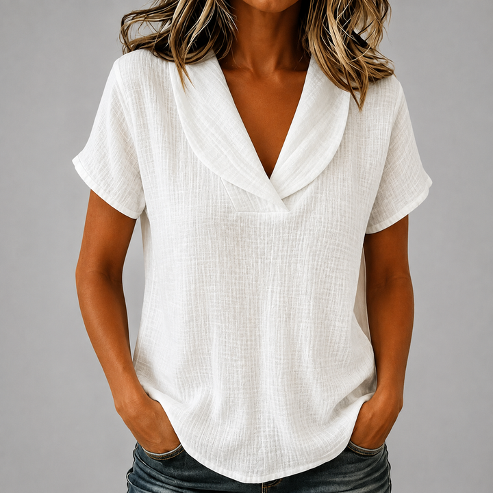 Corinne Cotton Linen Blouse