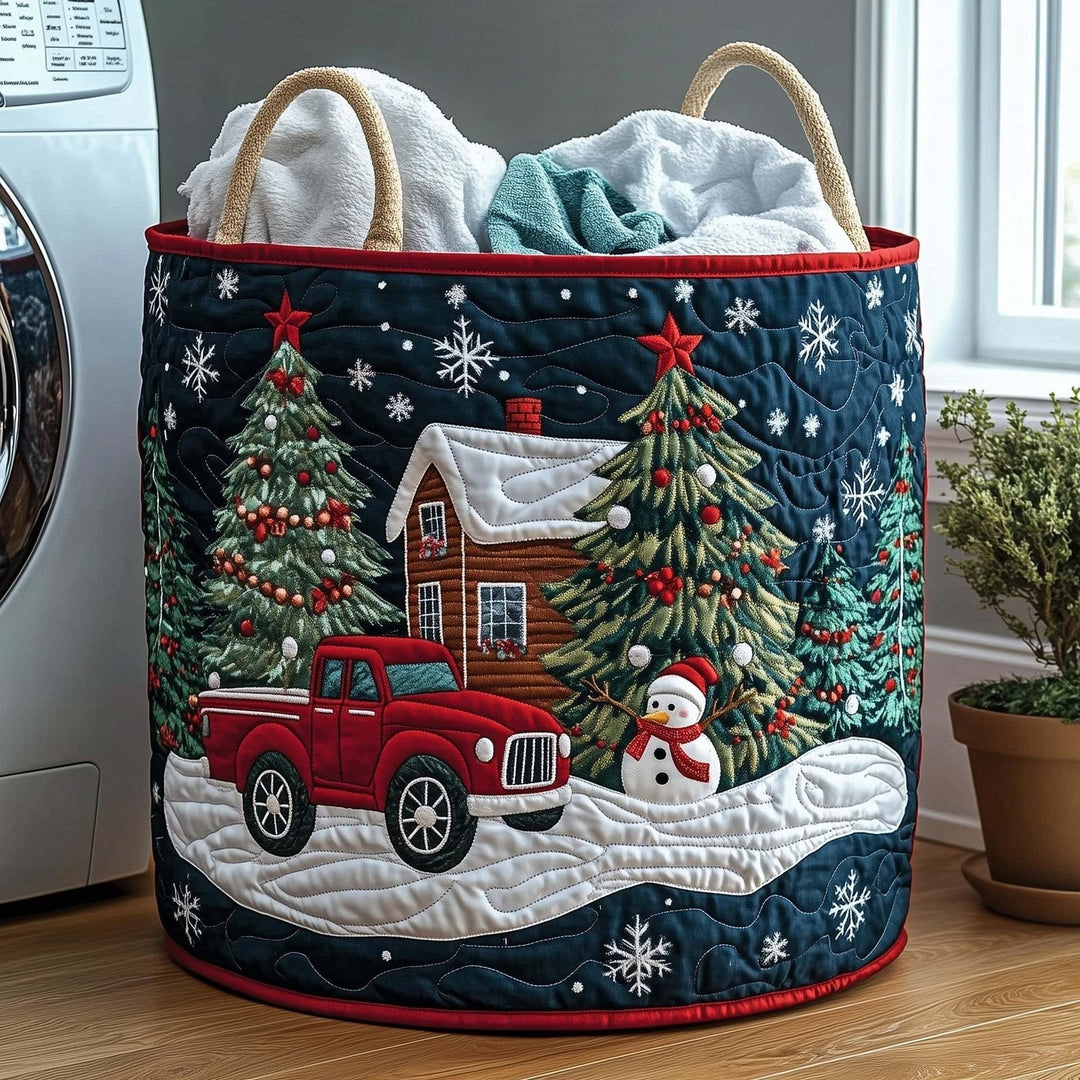 Christmas Cabin Pickup Laundry Basket - 2