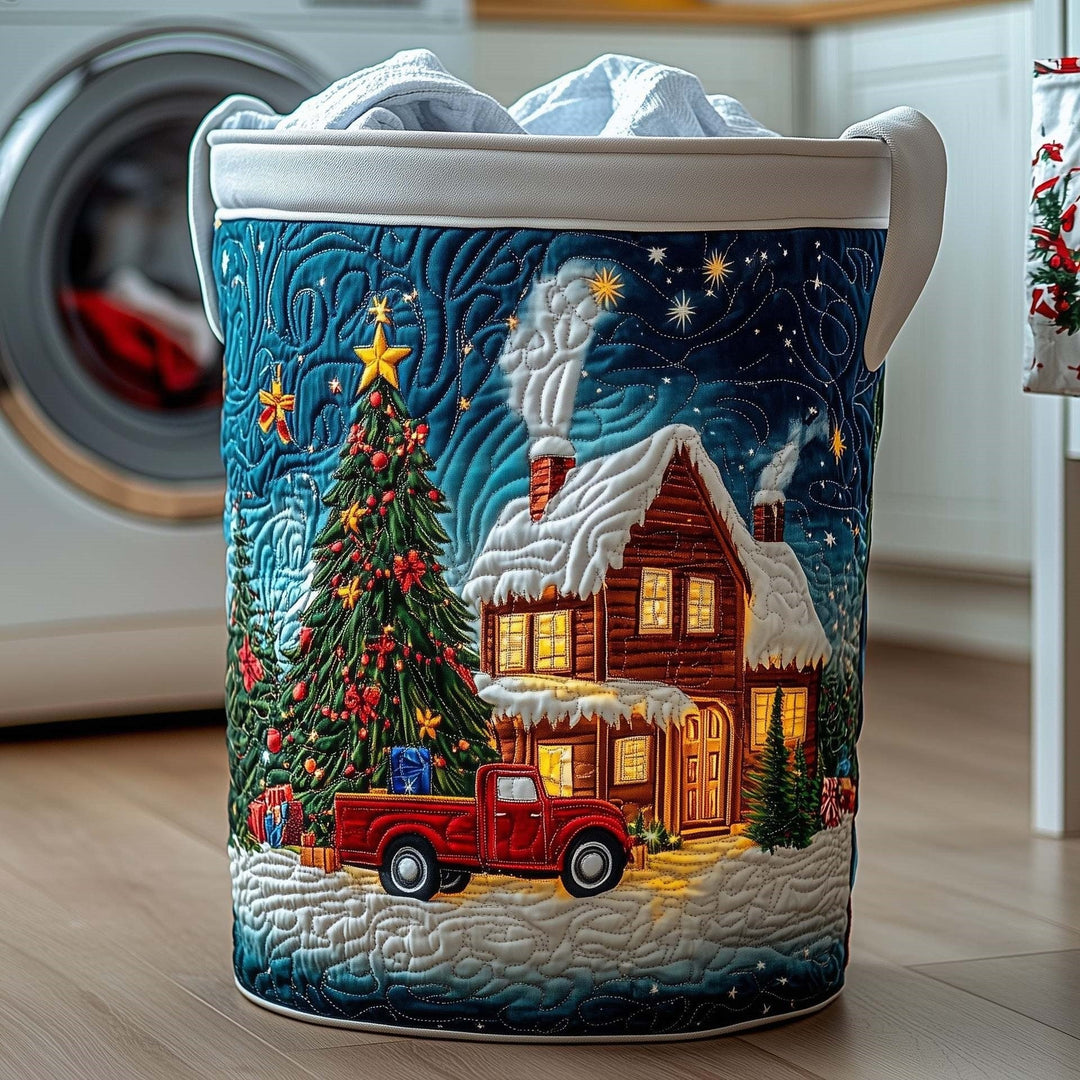 Christmas Eve Cottage Glow Laundry Basket - 2